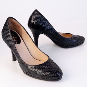 Cole Haan X Nike Air Black Woven Leather Heels – Classic & Elegant!